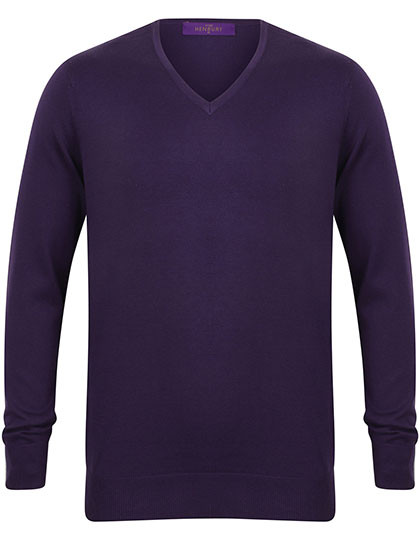 Henbury Men´s Lightweight V-Neck Jumper Purple
