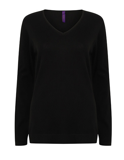 Henbury Ladies´ Lightweight V-Neck Jumper Black
