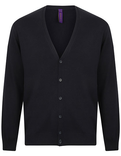 Henbury Men´s Lightweight V-Neck Cardigan Navy