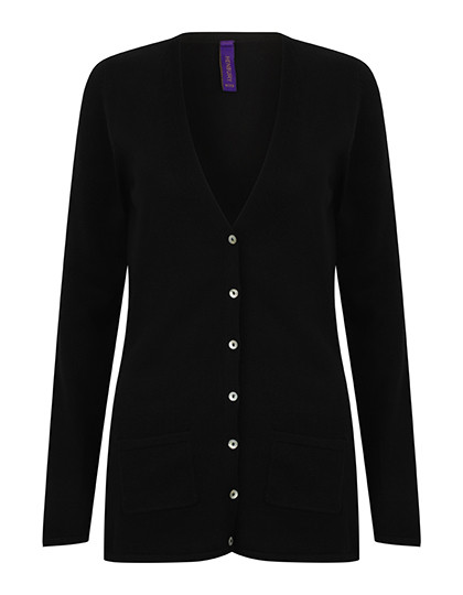 Henbury Ladies´ Lightweight V-Neck Cardigan Black