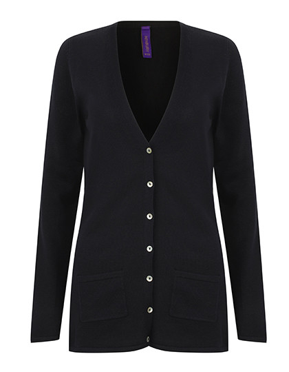 Henbury Ladies´ Lightweight V-Neck Cardigan Navy