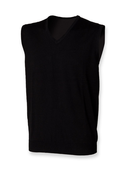Henbury Men´s Lightweight Sleeveless V-Neck Jumper Black