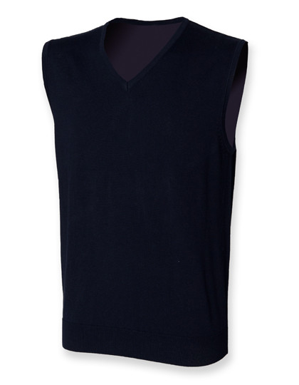 Henbury Men´s Lightweight Sleeveless V-Neck Jumper Navy