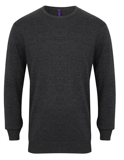 Henbury Men´s Lightweight Crew Neck Jumper Grey Marl