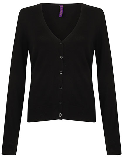 Henbury Ladies´ Lightweight V-Neck Short Cardigan Black