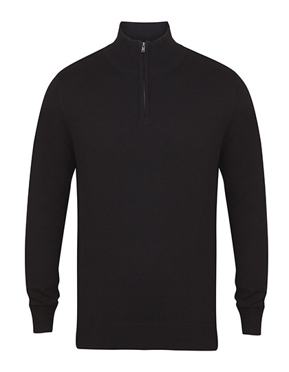 Henbury Men´s Quarter Zip Jumper Black