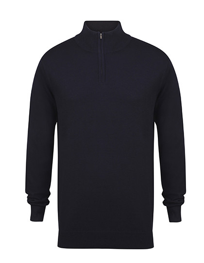 Henbury Men´s Quarter Zip Jumper Navy