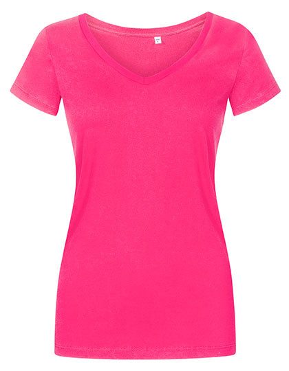 X.O by Promodoro Women´s V-Neck T-Shirt Bright Rose