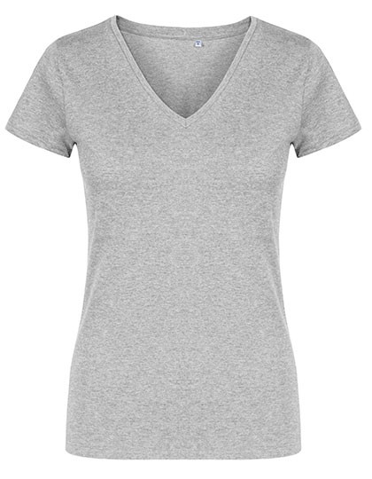 X.O by Promodoro Women´s V-Neck T-Shirt Heather Grey
