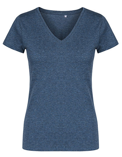 X.O by Promodoro Women´s V-Neck T-Shirt Heather Navy
