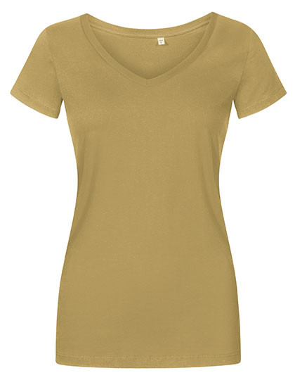 X.O by Promodoro Women´s V-Neck T-Shirt Olive