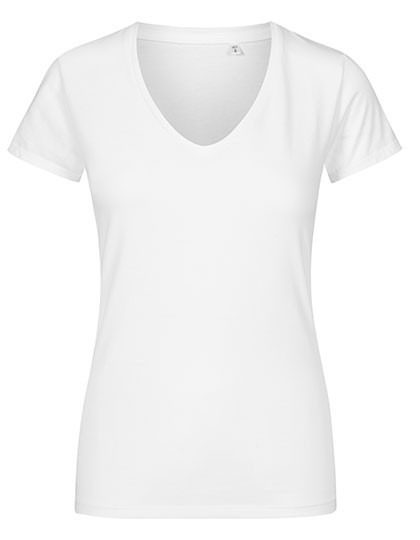 X.O by Promodoro Women´s V-Neck T-Shirt White