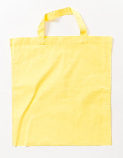 Printwear Cotton Bag Colored Short Handles Light Yellow (ca. Pantone 100U)
