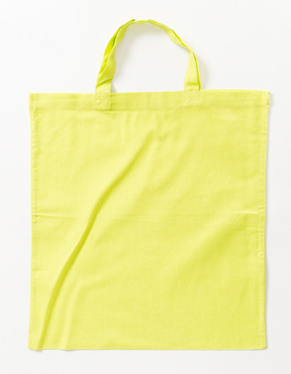 Printwear Cotton Bag Colored Short Handles Lime Green (ca. Pantone 388U)
