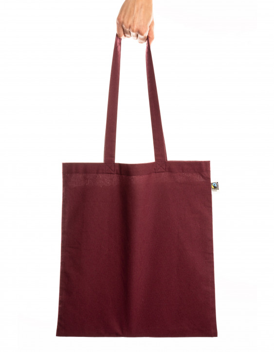 Printwear Fairtrade Cotton Bag Long Handles Burgundy (ca. Pantone 209 C)