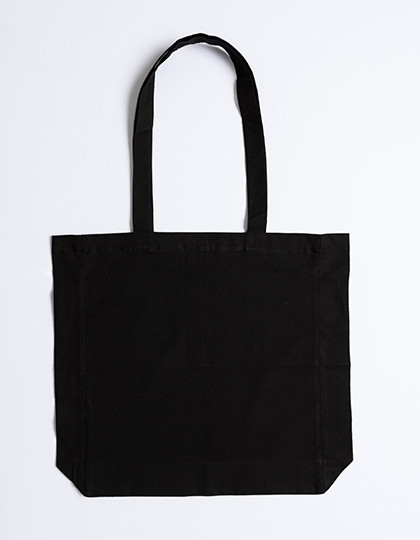 Printwear Cotton Bag Side Fold Long Handles Black