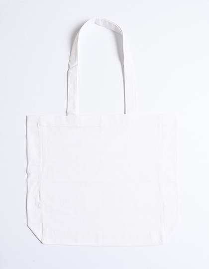 Printwear Cotton Bag Side Fold Long Handles White