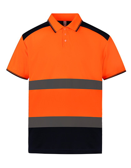 YOKO Hi-Vis Two-Tone Polo Hi-Vis Orange