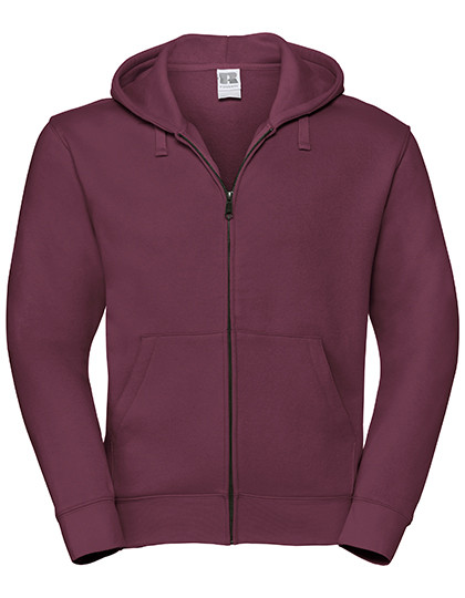 Russell Adults' Authentic Zipped Hood Jacket Burgundy