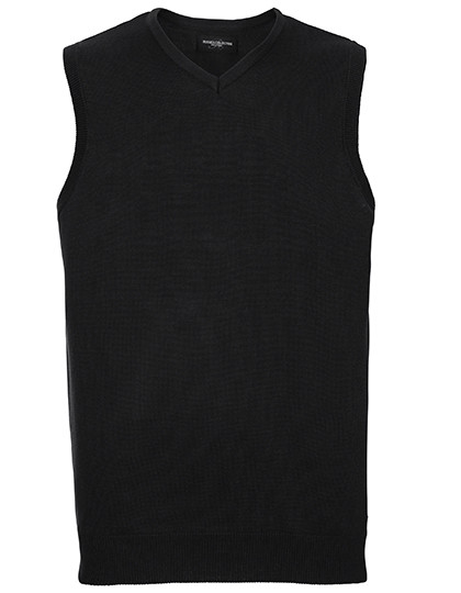 Russell Collection V-Neck Sleeveless Knitted Pullover Black