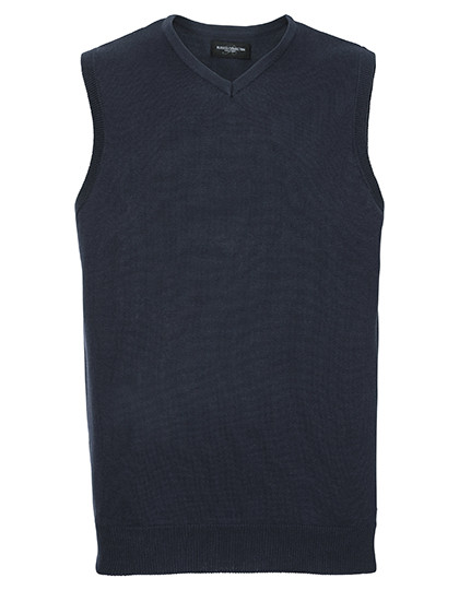 Russell Collection V-Neck Sleeveless Knitted Pullover French Navy
