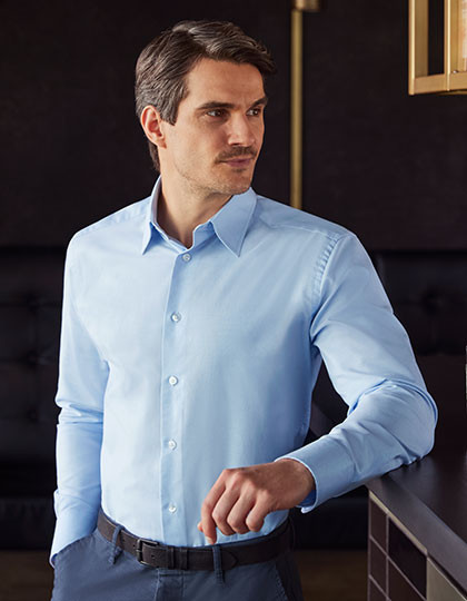 Russell Collection Men´s Long Sleeve Tailored Oxford Shirt