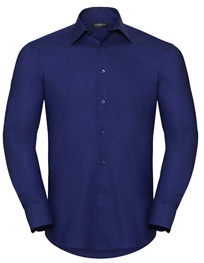 Russell Collection Men´s Long Sleeve Tailored Oxford Shirt Bright Royal