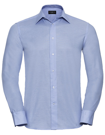 Russell Collection Men´s Long Sleeve Tailored Oxford Shirt Oxford Blue