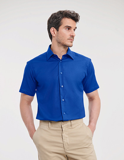 Russell Collection Men´s Short Sleeve Tailored Oxford Shirt
