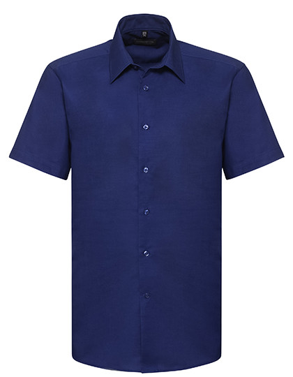 Russell Collection Men´s Short Sleeve Tailored Oxford Shirt Bright Royal