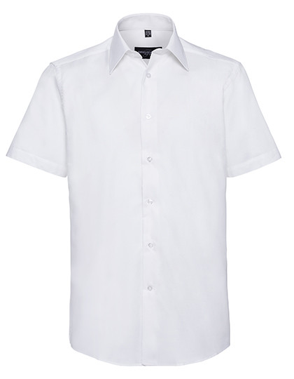 Russell Collection Men´s Short Sleeve Tailored Oxford Shirt White