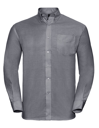Russell Collection Men´s L/S Easy Care Oxford Shirt Silver