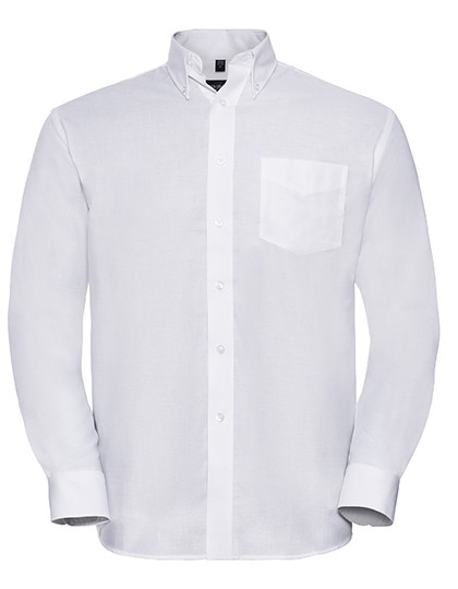 Russell Collection Men´s L/S Easy Care Oxford Shirt White