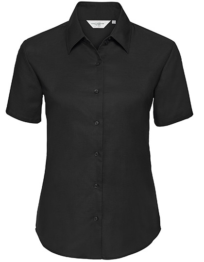 Russell Collection Ladies´ Short Sleeve Easy Care Oxford Shirt Black