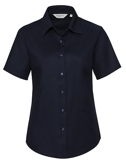 Russell Collection Ladies´ Short Sleeve Easy Care Oxford Shirt Bright Navy