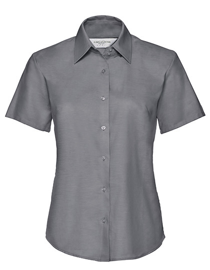 Russell Collection Ladies´ Short Sleeve Easy Care Oxford Shirt Silver