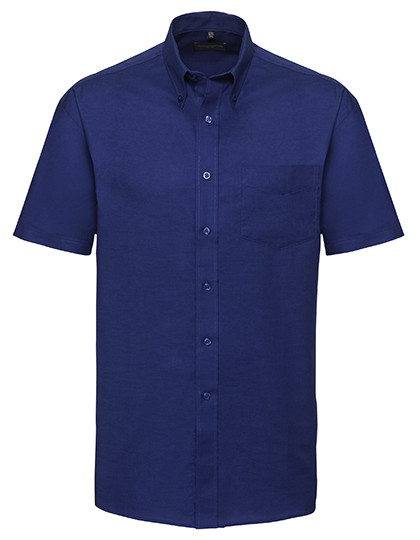 Russell Collection Men´s Short Sleeve Easy Care Oxford Shirt Bright Royal