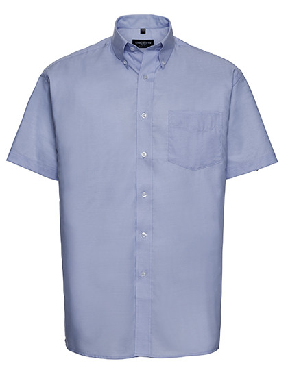 Russell Collection Men´s Short Sleeve Easy Care Oxford Shirt Oxford Blue