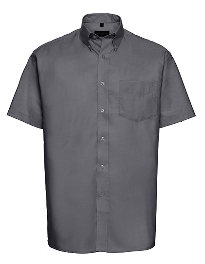 Russell Collection Men´s Short Sleeve Easy Care Oxford Shirt Silver