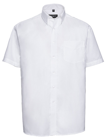 Russell Collection Men´s Short Sleeve Easy Care Oxford Shirt White