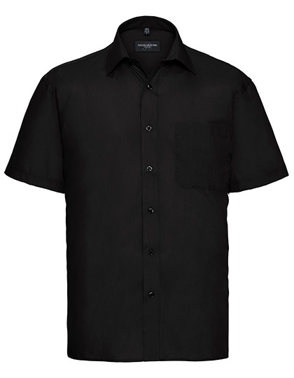 Russell Collection Men´s Short Sleeve Classic Polycotton Poplin Shirt Black