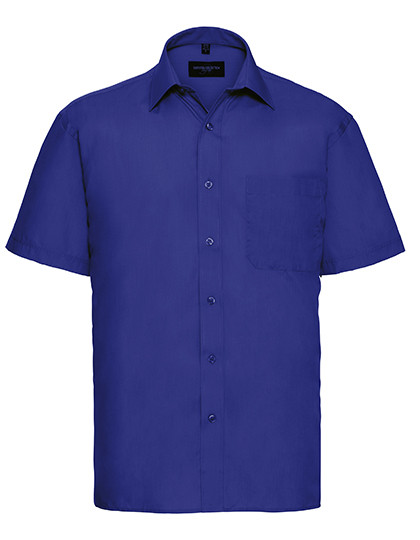 Russell Collection Men´s Short Sleeve Classic Polycotton Poplin Shirt Bright Royal