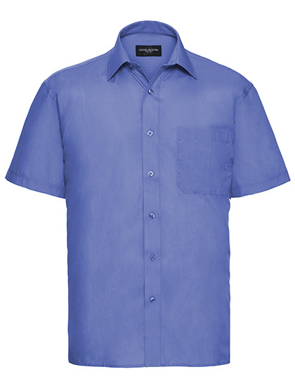 Russell Collection Men´s Short Sleeve Classic Polycotton Poplin Shirt Corporate Blue