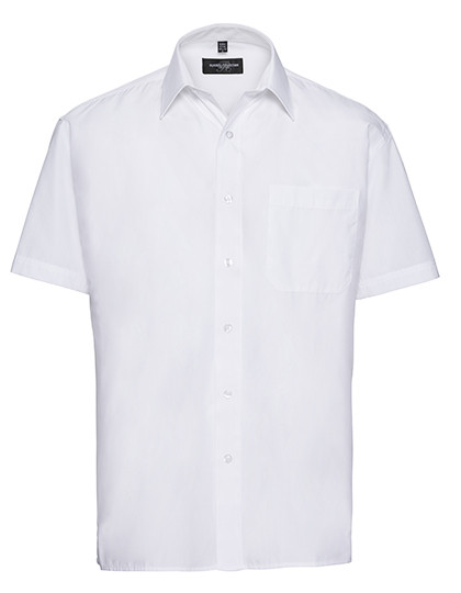 Russell Collection Men´s Short Sleeve Classic Polycotton Poplin Shirt White