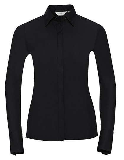 Russell Collection Ladies´ L/S Ultimate Stretch Shirt Black