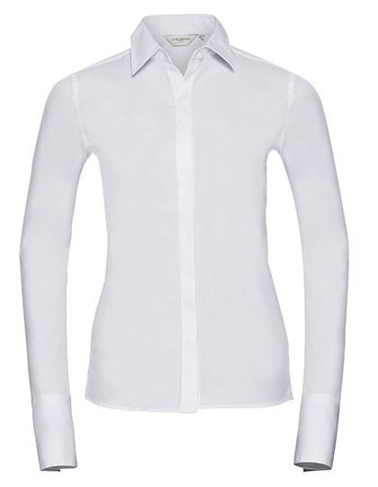 Russell Collection Ladies´ L/S Ultimate Stretch Shirt White
