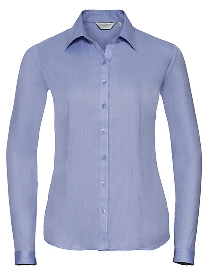 Russell Collection Ladies´ L/S Herringbone Shirt Light Blue