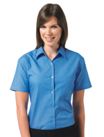 Russell Collection Ladies´ Short Sleeve Classic Polycotton Poplin Shirt